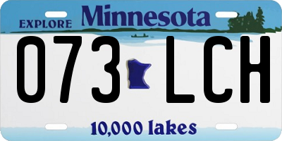 MN license plate 073LCH