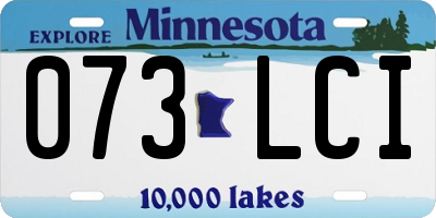 MN license plate 073LCI