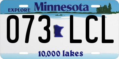 MN license plate 073LCL