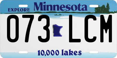MN license plate 073LCM