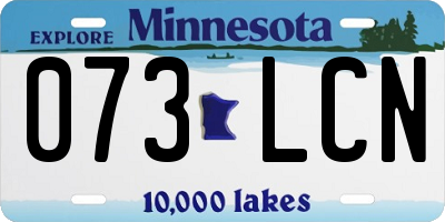 MN license plate 073LCN