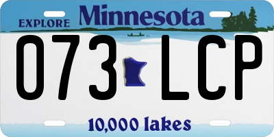 MN license plate 073LCP