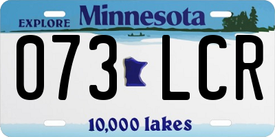 MN license plate 073LCR