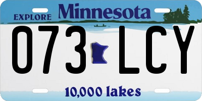 MN license plate 073LCY
