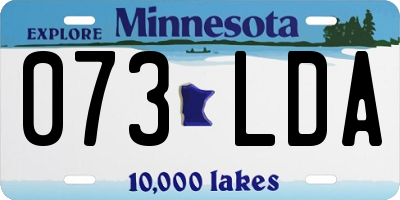 MN license plate 073LDA