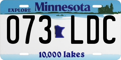 MN license plate 073LDC
