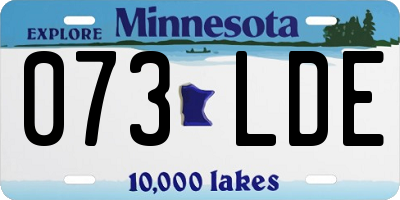 MN license plate 073LDE