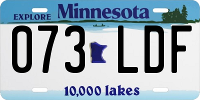 MN license plate 073LDF
