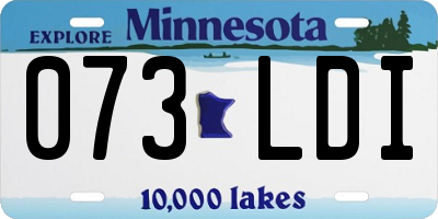MN license plate 073LDI