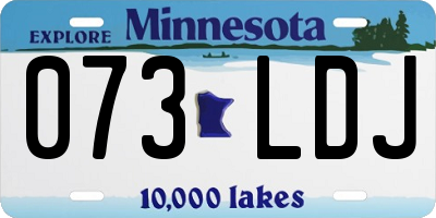 MN license plate 073LDJ