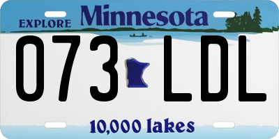 MN license plate 073LDL