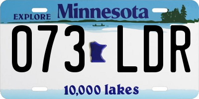 MN license plate 073LDR