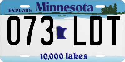 MN license plate 073LDT
