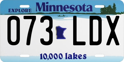 MN license plate 073LDX