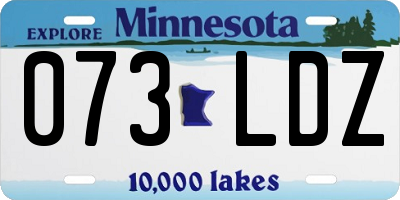 MN license plate 073LDZ