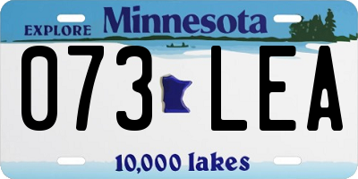 MN license plate 073LEA