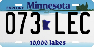 MN license plate 073LEC