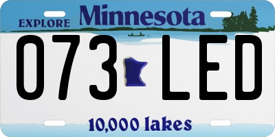 MN license plate 073LED