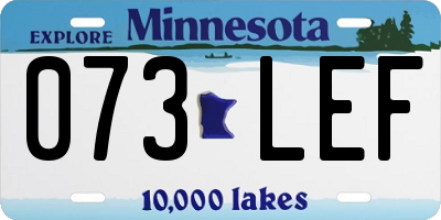 MN license plate 073LEF