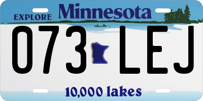 MN license plate 073LEJ
