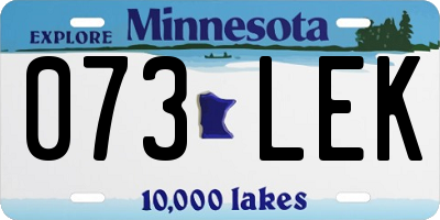 MN license plate 073LEK