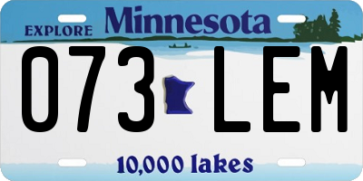 MN license plate 073LEM