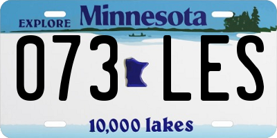 MN license plate 073LES
