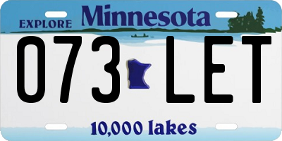 MN license plate 073LET