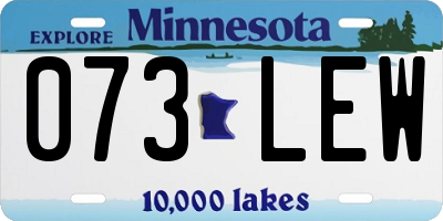 MN license plate 073LEW