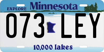 MN license plate 073LEY