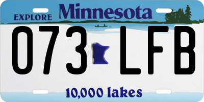 MN license plate 073LFB