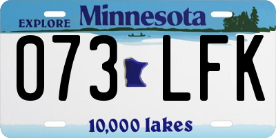 MN license plate 073LFK