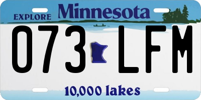 MN license plate 073LFM