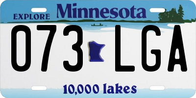 MN license plate 073LGA