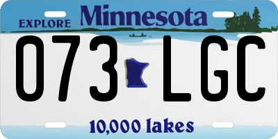 MN license plate 073LGC