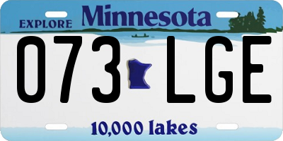 MN license plate 073LGE