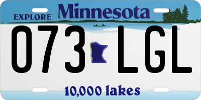 MN license plate 073LGL