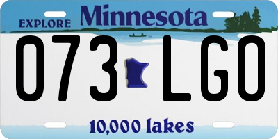 MN license plate 073LGO