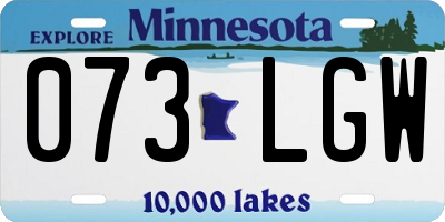 MN license plate 073LGW