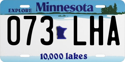 MN license plate 073LHA