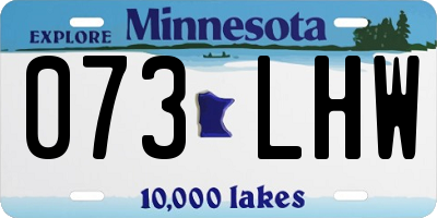 MN license plate 073LHW