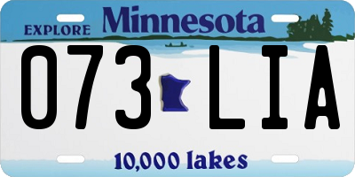 MN license plate 073LIA
