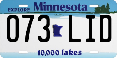 MN license plate 073LID