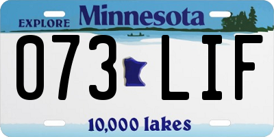 MN license plate 073LIF