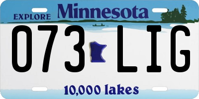 MN license plate 073LIG