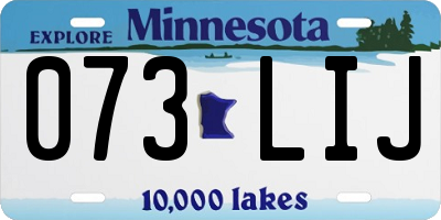 MN license plate 073LIJ