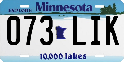 MN license plate 073LIK
