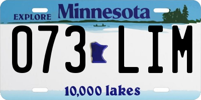 MN license plate 073LIM