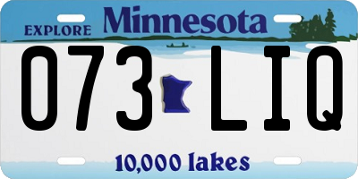 MN license plate 073LIQ