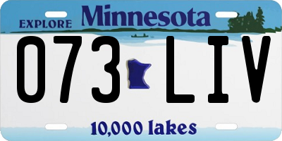 MN license plate 073LIV